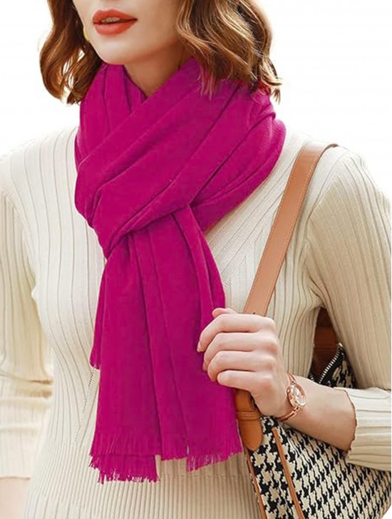 Premium Cashmere Feeling Solid Color Scarf 